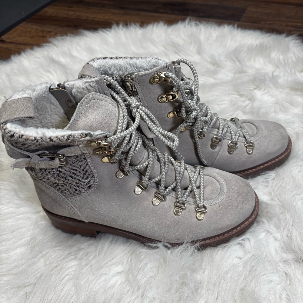 Sam Edelman Tenlee Leather Sherpa Lined Lace Up Boots size Women’s 8